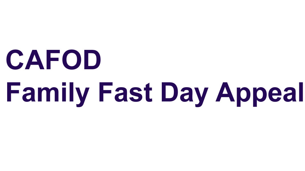 Illustrative graphic reading CAFOD Family Fast Day Appeal