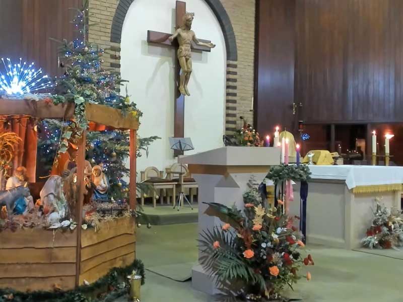 Picture of the front entrance and path to Our Lady & St. Werburgh Catholic Church