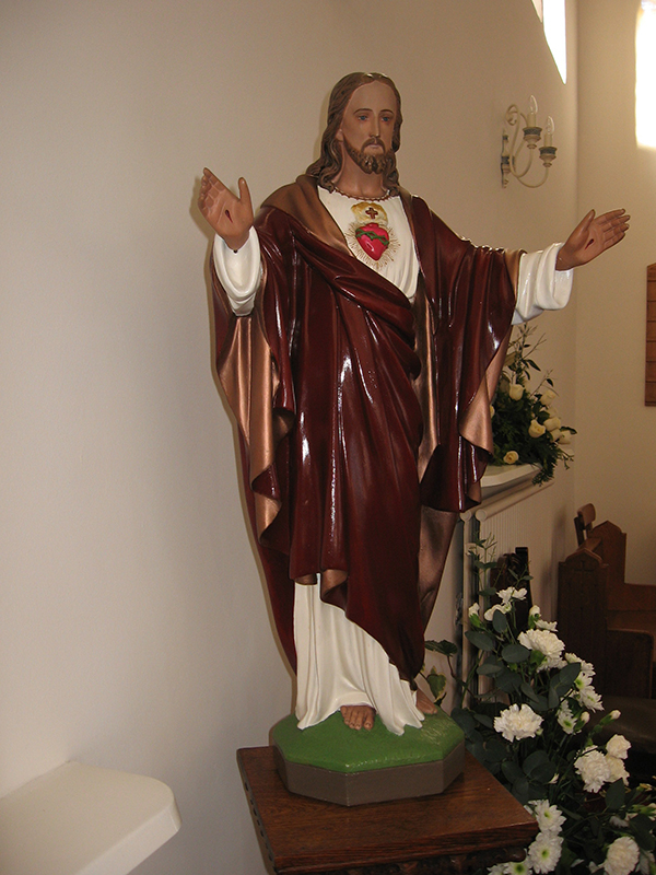 Statue of The Sacred Heart inside the church of Our Blassed Lady and St. John The Baptist in Ashley
